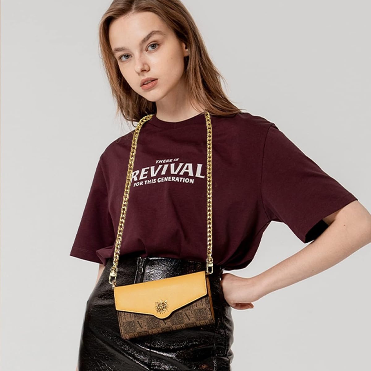 PALAY 5pcs Iron Flat Purse Chain Gold Crossbody Bag Straps Shoulder Belt Wallet Chain Extender Replacement Accessories for Purses Handbags DIY, with Metal Buckles - 5 Sizes PALAY 5pcs Iron Flat Purse Chain Gold Crossbody Bag Straps Shoulder Belt Wallet Chain Extender Replacement Accessories for Purses Handbags DIY, with Metal Buckles - 5 Sizes